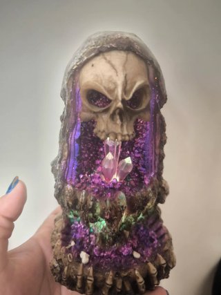 Porta incienso calavera con luz LED