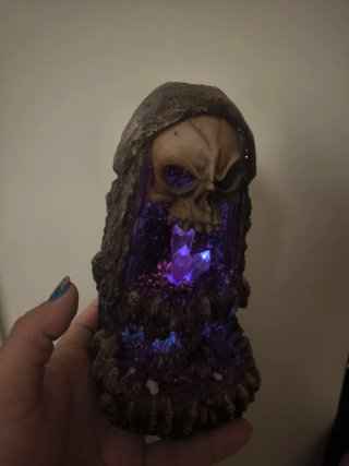 Porta incienso calavera con luz LED