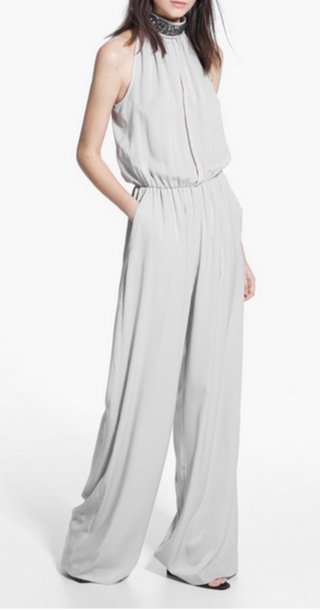 Mono largo halter gris Mango Suit