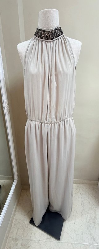 Mono largo halter gris Mango Suit