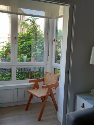 Silla Diseño Mid Century Rattan Madera