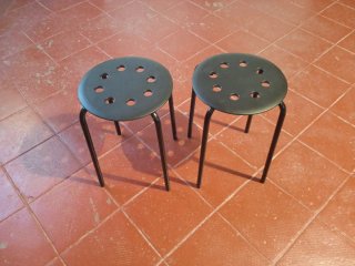 Juego de 2 taburetes negros