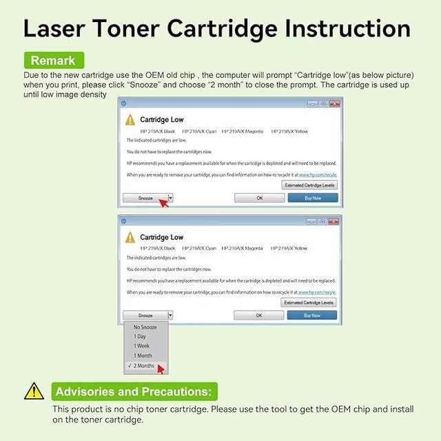 Swiss toner 219X 4x Toner No chip HP MFP 3302FDWG