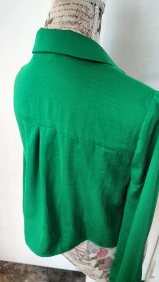 Elegante camisa verde de manga larga
