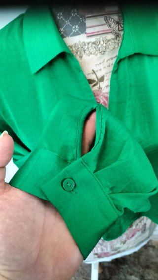 Elegante camisa verde de manga larga