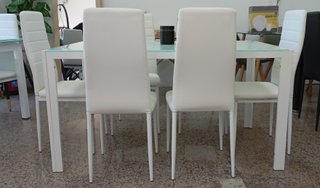 ·Mesa Comedor· + (6) Sillas Blancas. ¡ECONÓMICA!