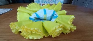 Vestido de  flamenca Nancy Amarillo y Azul
