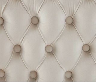 Banco sillón beige tachuelas doradas terciopelo