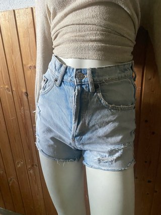 Shorts jeans Zara vita alta strappati