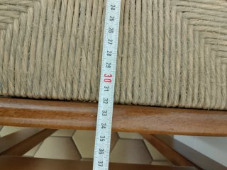 Taburetes de madera y anea (5 unidades)