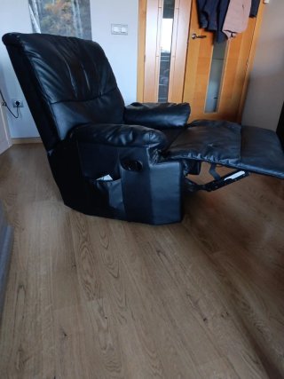 Sillón relax masaje polipiel negro