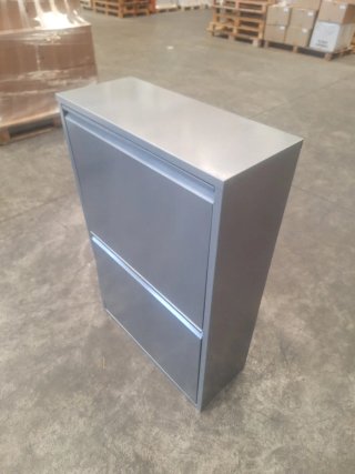 Mueble Metálico Reciclaje 4 Cubos Gris
