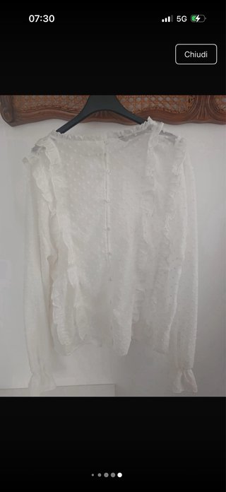 Camicia Zara bianca con pois