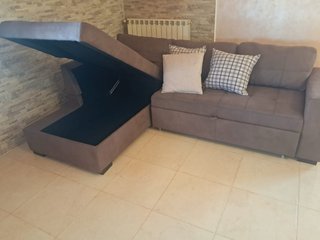 Divano letto angolare con contenitore