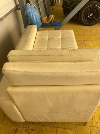 Sofá de 3 plazas piel beige