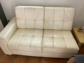 Sofá de 3 plazas piel beige