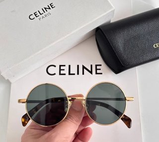 Gafas de sol Celine redondas doradas y marrones