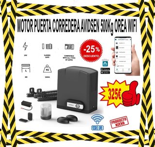 MOTOR PUERTA CORREDERA AVIDSEN 500 Kg WIFI