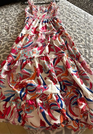 Vestido largo estampado flores talla S