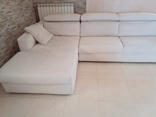 Divano angolare Poltrone Sofà tessuto bianco