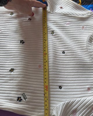 Jersey Desigual flores bordadas canalé blanco T.XS