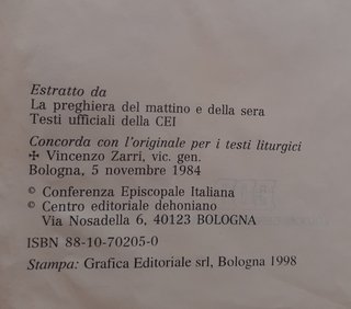 La preghiera del mattino e della sera