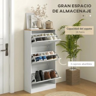 Zapatero blanco y madera