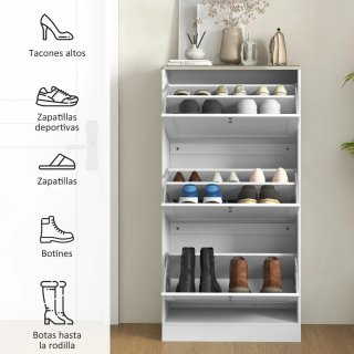 Zapatero blanco y madera