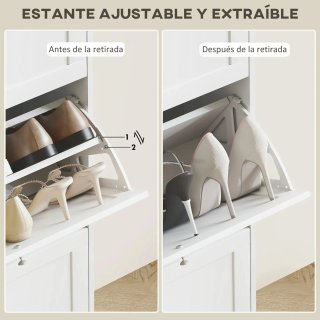 Zapatero blanco y madera