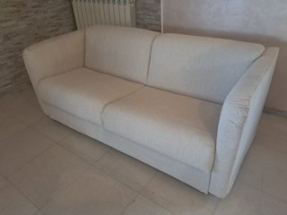 Divano letto beige in tessuto