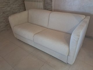 Divano letto beige in tessuto