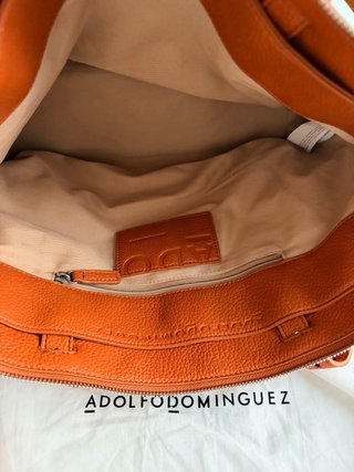 Bolso Adolfo Dominguez Naranja Grande Piel