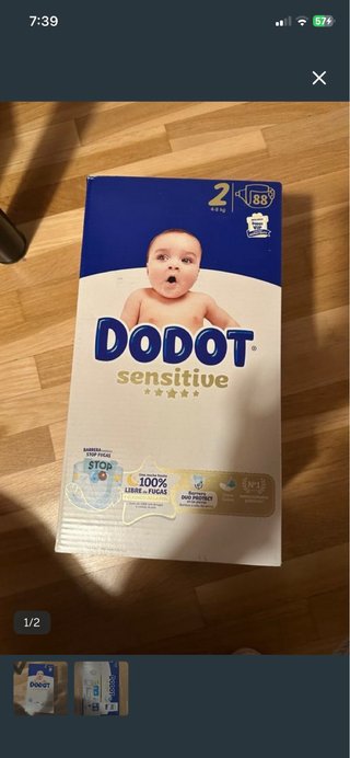 Pañales Dodot Talla 2 (4-8 kg) Son de 54 unidades
