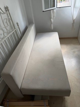 Sofá Cama Beige y Blanco