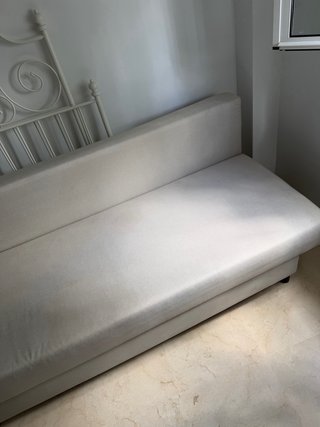 Sofá Cama Beige y Blanco
