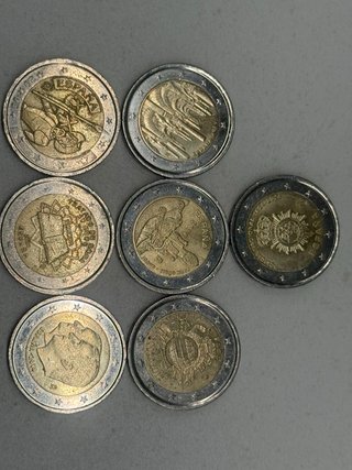 Lote 7 monedas 2 euros España