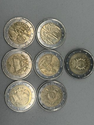 Lote 7 monedas 2 euros España
