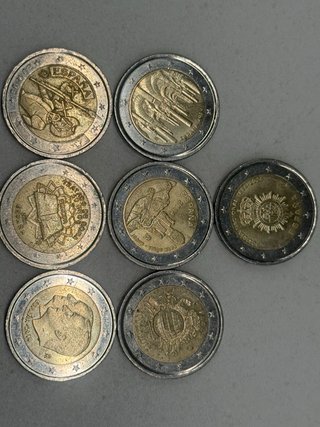 Lote 7 monedas 2 euros España