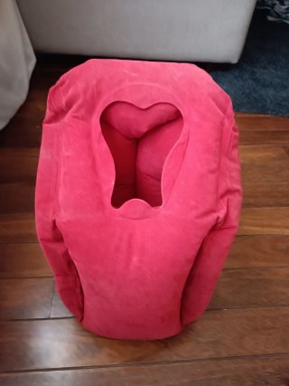 Almohada de viaje inflable roja