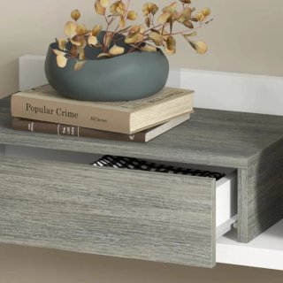 Recibidor con espejo gris y blanco