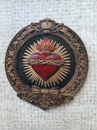 Cornice Sacro Cuore dipinto a mano