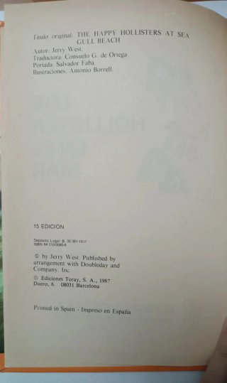 Libro Los Hollister en el mar (1987)