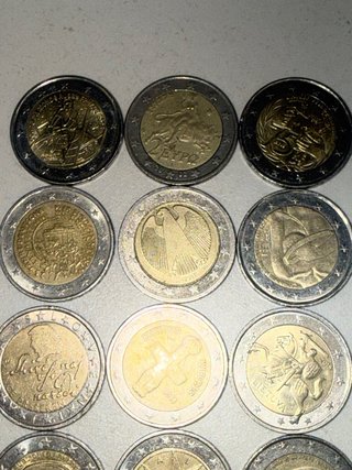 Lote 15 monedas 2 euros