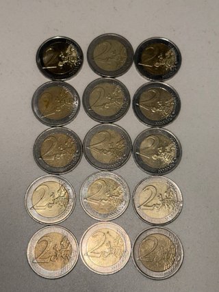 Lote 15 monedas 2 euros