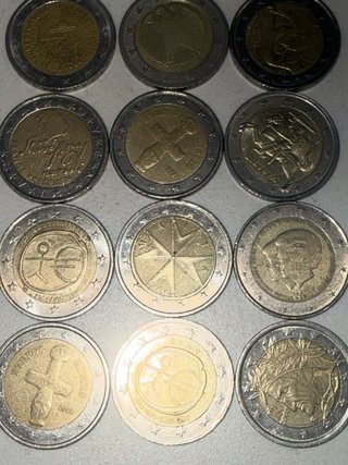 Lote 15 monedas 2 euros