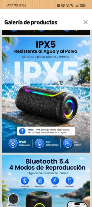Altavoz Bluetooth UOHHBOE 30W Sonido 360