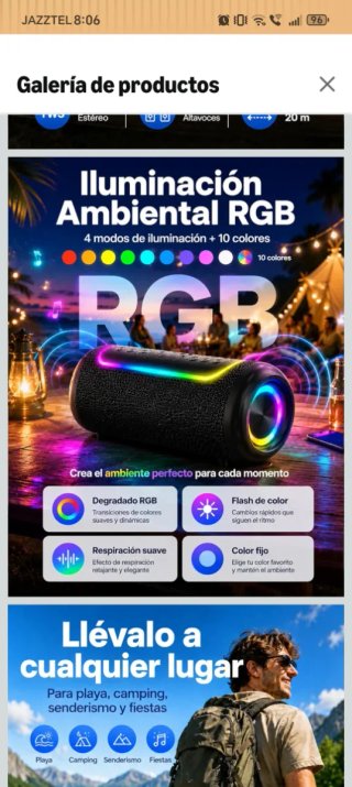 Altavoz Bluetooth UOHHBOE 30W Sonido 360