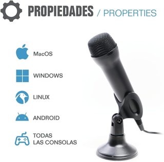 Iggual - Micrófono USB con Soporte para PC y Consola