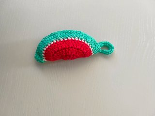Portachiavi uncinetto fetta anguria