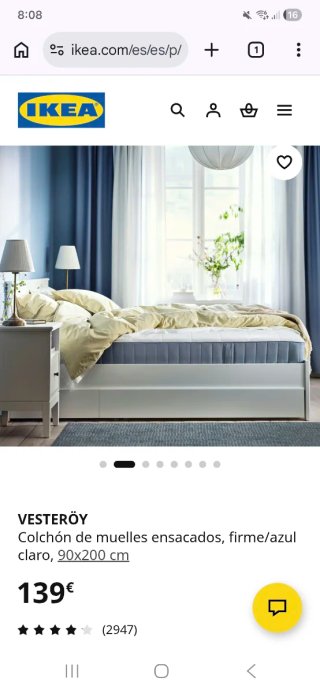 Colchón IKEA 90x200 + Somier